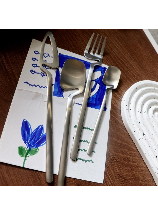 16-Piece Flatware Set Satin Finish For 4 Knives / Forks Spoons Included Dishwasher Safe - Image 4
